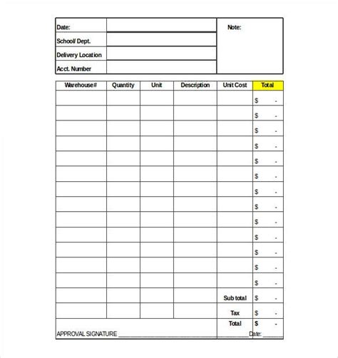 Warehouse Pick List Template - Printable Word Searches