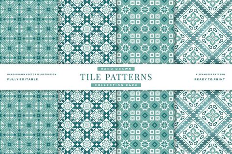 green tile seamless patterns collection 23233934 Vector Art at Vecteezy