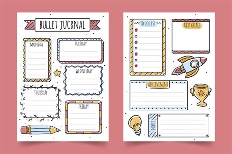 Free Vector | Bullet journal planner collection