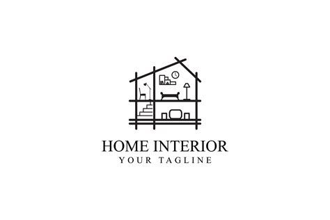 Home Interior Logo Design Graphic by sabavector · Creative Fabrica | Logotipos diseño de ...