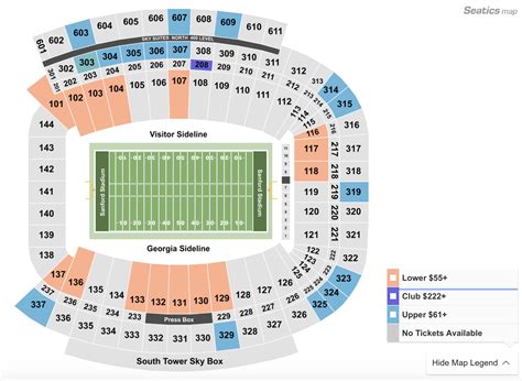 Sanford Stadium Seating Chart Seat Numbers | Two Birds Home