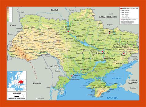 Physical map of Ukraine | Maps of the Ukraine | Maps of Europe | GIF map | Maps of the World in ...