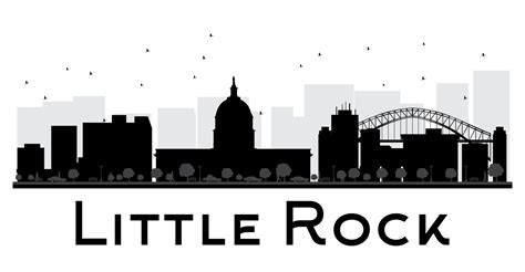 Little Rock City skyline black and white silhouette. 6989836 Vector Art at Vecteezy