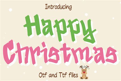 Happy Christmas Font by Candygirl Art · Creative Fabrica