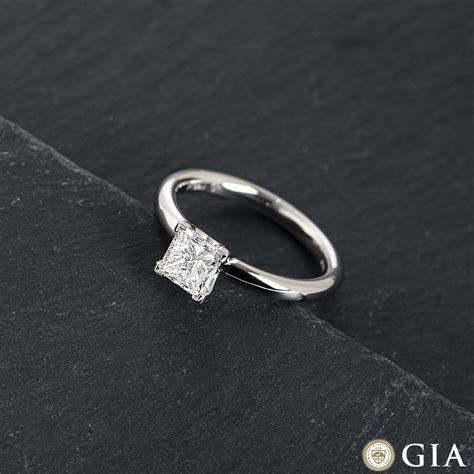 Platinum Princess Cut Diamond Ring 1.01ct G/VS1 | Rich Diamonds