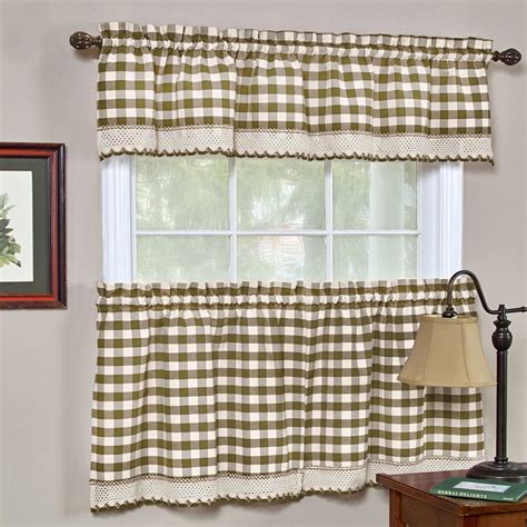 Woven Trends Kitchen Curtain Tier & Valance Set, Farmhouse Curtains, Kitchen Valances for ...