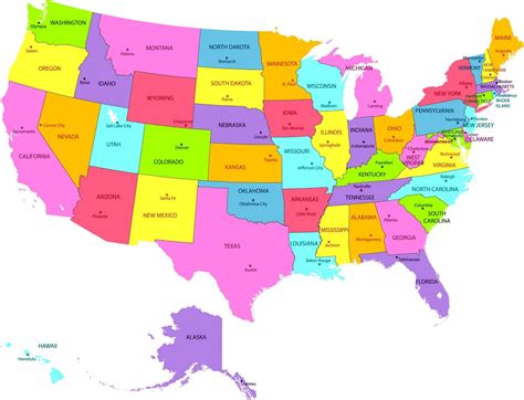 Map of United States of America (USA) | USA Flag facts | Blank, Outline, Political Maps - Best ...