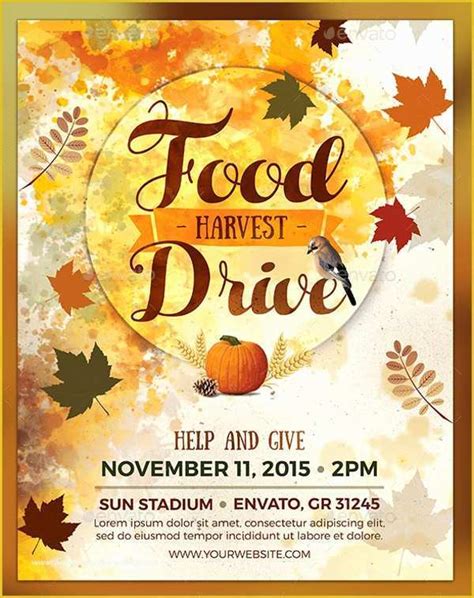 Thanksgiving Food Drive Flyer Template Free Of Thanksgiving Food Drive Flyer Templates for Free ...