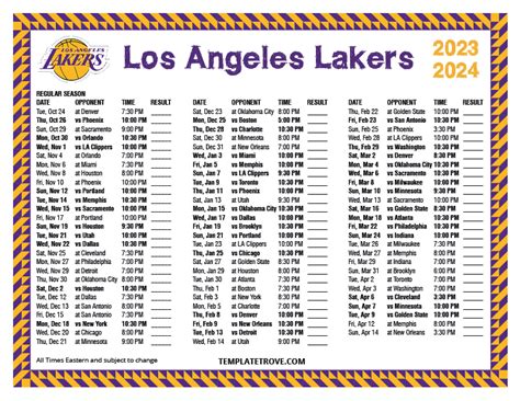 Los Angeles Lakers Schedule 2024 - Lou Kriste