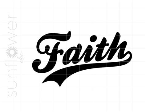 FAITH Athletic Script Svg Cut Files Clipart Downloads Faith - Etsy