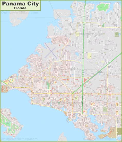 Large detailed map of Panama City (Florida)