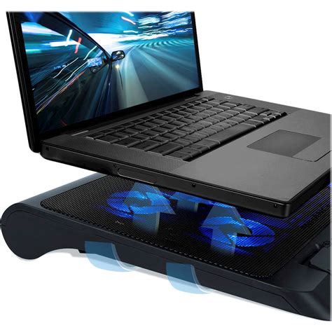 Best Buy: ENHANCE Gaming Laptop Cooling Pad Stand with LED Cooler Fans Blue ENGXC10100BKEW