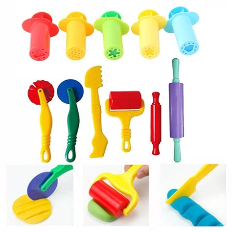 Dough Tools Extrusion Play Set Modelling Clay Extrusion Mold Toy Clay Moulds Deluxe Set ...