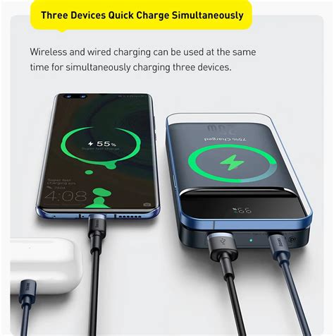 Baseus 20W Magnetic Wireless Charger Power Bank 10000mAh For iPhone