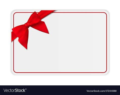 Blank Gift Card Template with Bow and Ribbon. Vector Illustration for Your Business EPS10 ...