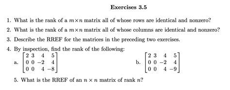 Solved 1. What is the rank of a m×n matrix all of whose rows | Chegg.com