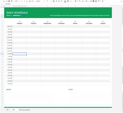 Google Sheets Employee Schedule Template