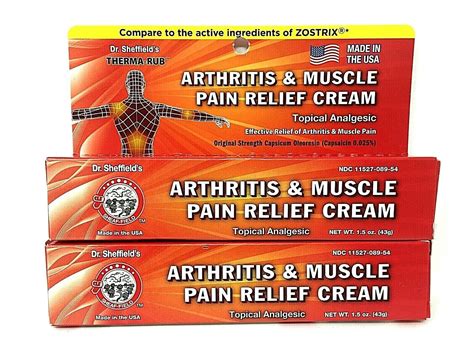 Dr.Sheffield's THERMA-RUB Arthritis Muscle Pain Relief Cream Rub 1.5 oz (3 CT) - Walmart.com ...