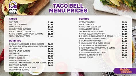 Taco Bell Menu Prices w/ Breakfast + Discounts (2024)