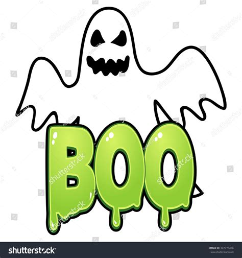 Cartoon Illustration Of A Ghost With Boo Text - 327775436 : Shutterstock