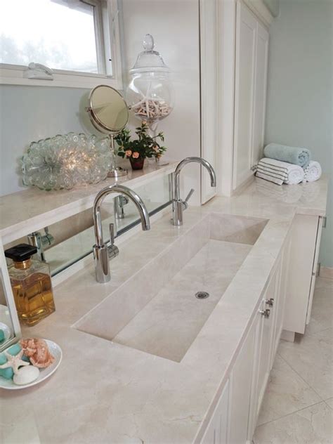 Trough Sink Vanity With Two Faucets - Diarioa