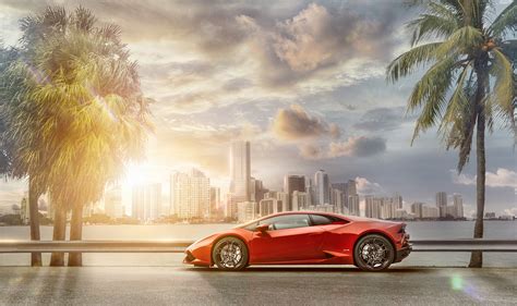 Lamborghini Huracan Miami Skyline, HD Cars, 4k Wallpapers, Images, Backgrounds, Photos and Pictures