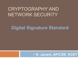 Digital Signature Standard | PPT