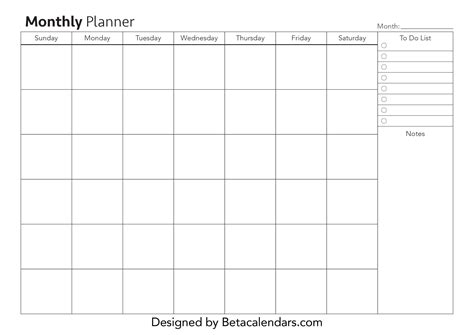 Exceptional Month At A Glance Blank Template | Monthly planner template, Free printable monthly ...