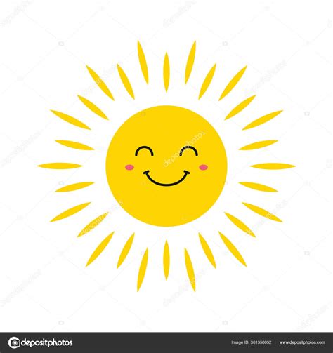 Cute smiling suns. Smile Sun. Emoji. Summer sun. Vector illustration. Stock Vector by ©Sergii19 ...