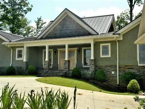 Brick House With Green Metal Roof