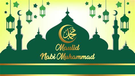 maulid nabi muhammad islamic background green 11365330 Vector Art at Vecteezy