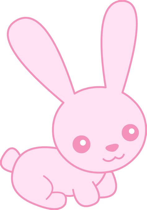 Cute Pink Baby Bunny - Free Clip Art