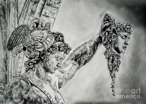 Perseus With The Head Of Medusa Drawing by Zbignev Leonovic