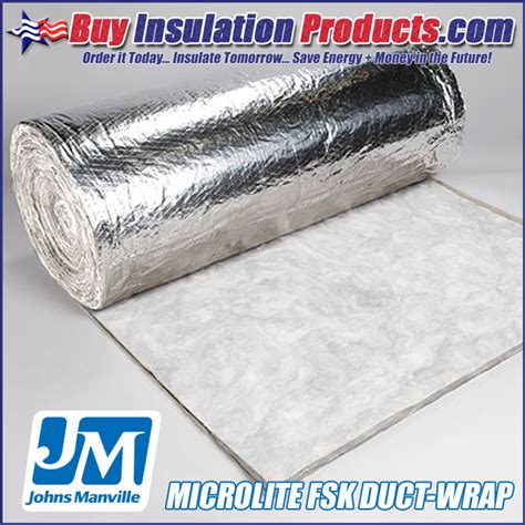 Commercial Fiberglass FSK Duct Wrap Insulation - Foil Faced