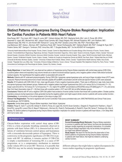 (PDF) Distinct Patterns of Hyperpnea During Cheyne-Stokes Respiration: Implication for Cardiac ...