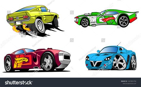 Set Racing Cars Vector Art Stock Vector (Royalty Free) 1427855750 | Shutterstock