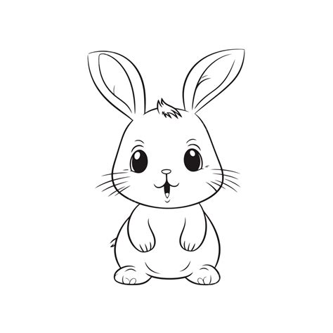 Cute Bunny Cartoon Illustration Of Drawing Outline Sketch Vector, Bunny Drawing, Car Drawing ...