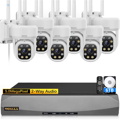 (2-Way Audio & PTZ Camera) 5MP Outdoor Wireless PTZ Security Camera Sy – OOSSXX