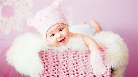 Adorable Pink Baby: 4K Ultra HD Wallpaper