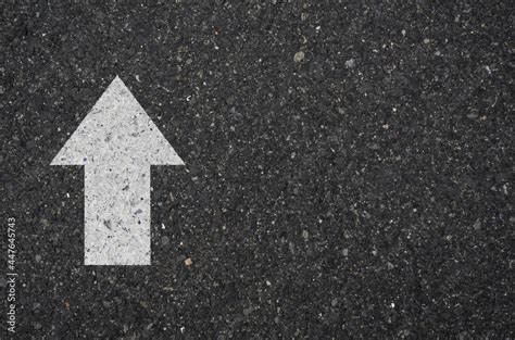 Asphalt with a up arrow sign. Tarmac road with right arrow sign Stock Photo | Adobe Stock