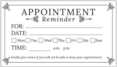 Appointment Reminder Cards - Business Card Size - Pack of 100 Great for Doctors, Chiropractors ...