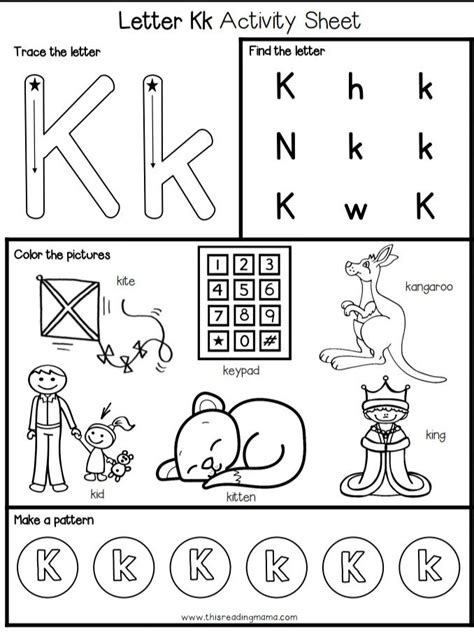 Letter K worksheet | Letter worksheets for preschool, English worksheets for kindergarten ...