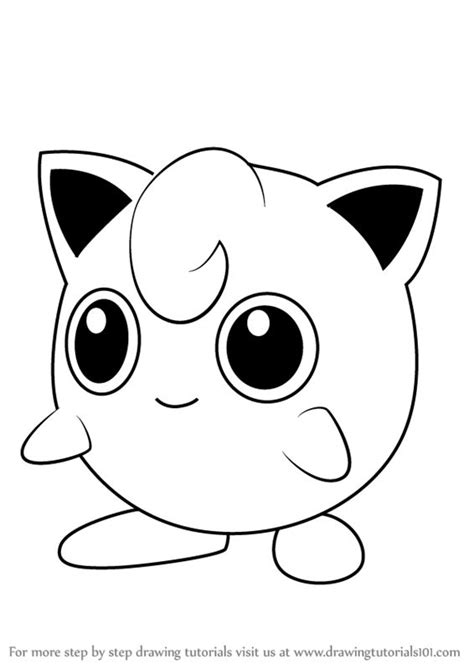 Learn How to Draw Jigglypuff from Pokemon GO (Pokemon GO) Step by Step : Drawing Tutorials ...