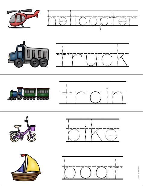 Printable Transportation Worksheets