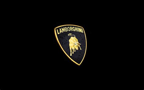 HD wallpaper: car, lamborghini, logo, art, minimal, dark, studio shot, black background ...