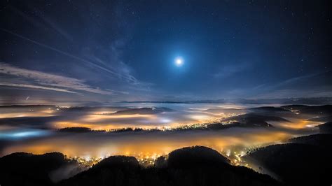 moonlight, Landscape, Stars Wallpapers HD / Desktop and Mobile Backgrounds