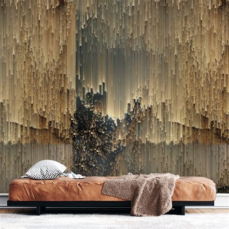 Extra Large Gold Wallpaper, Luxury Wallpaper, Gold Strip Wall Design, Artistic Designer Wall Decor