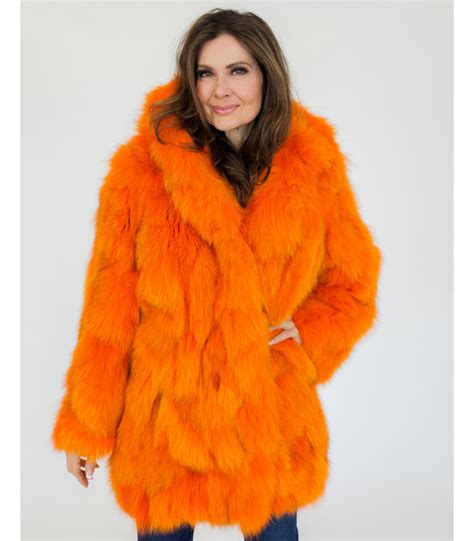 Kai Orange Fox Fur Coat at FurHatWorld.com