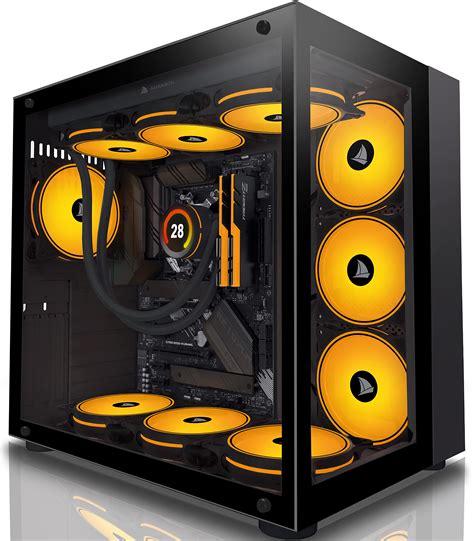 Buy AMANSON PC Case - ATX Mid Tower Tempered Glass Computer Case without Fan ARGB Black (H6 ...