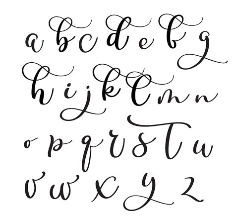 Printable Calligraphy Alphabet